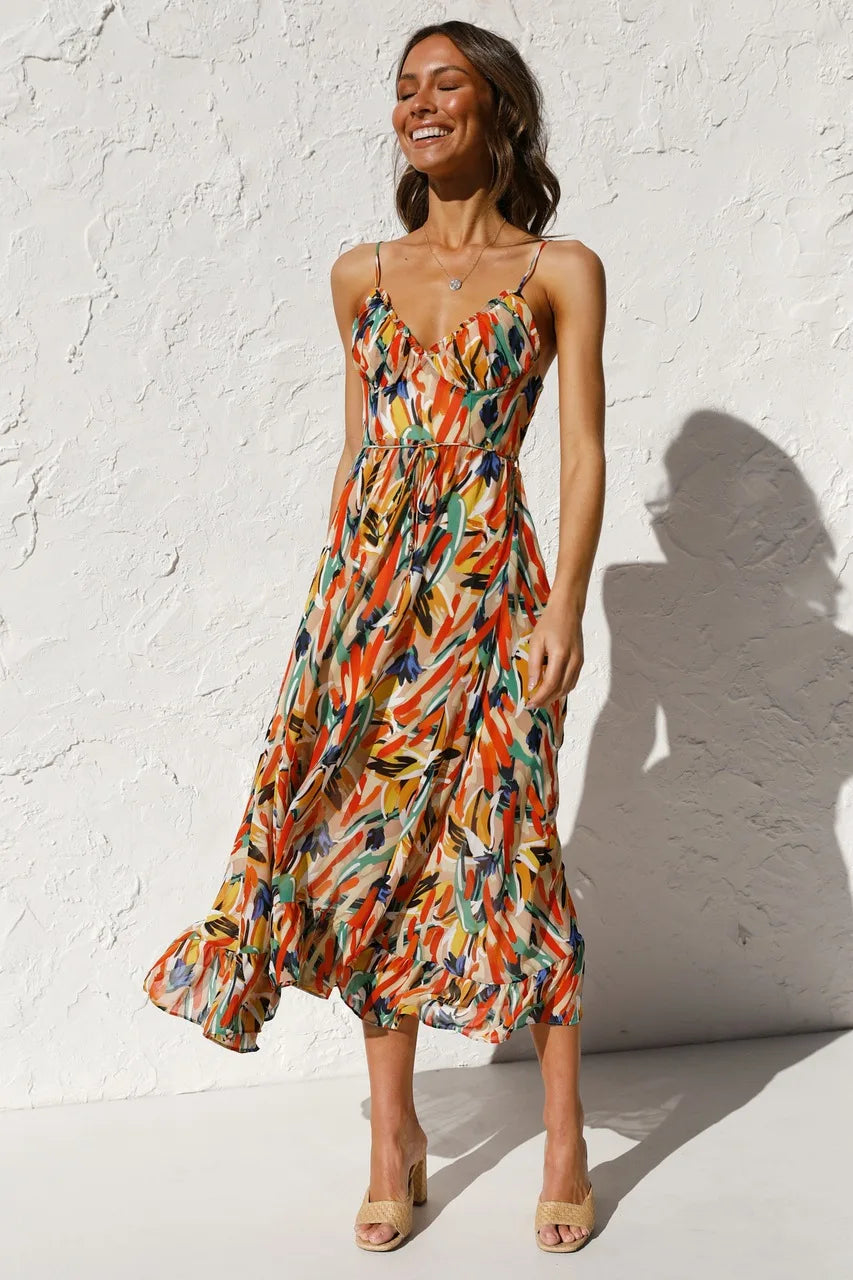 Lieke - Colorful Midi Dress