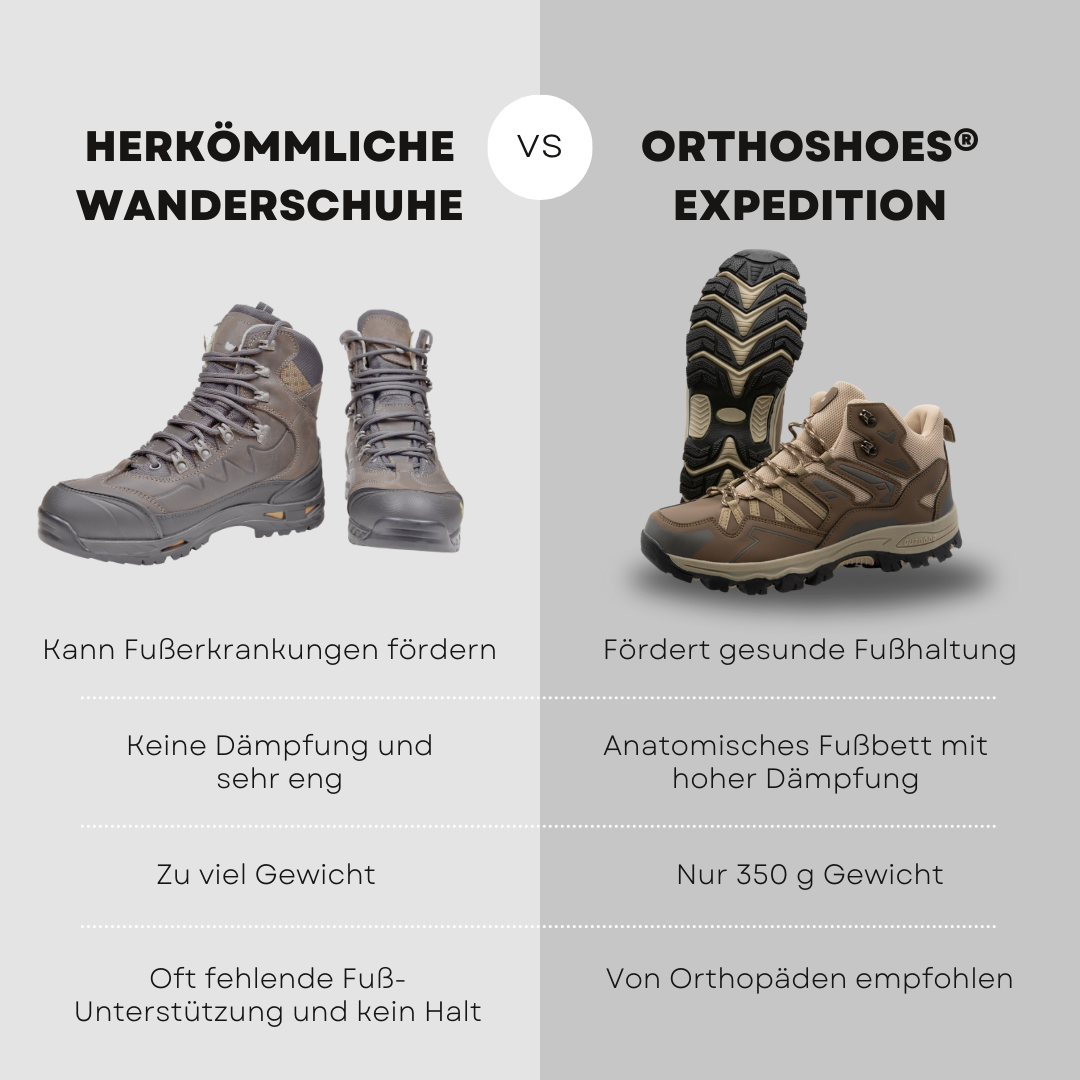 ORTHOSHOES® Expedition - Lightweight Orthopedic Outdoor & Hiking Boots with Cushioned Sole