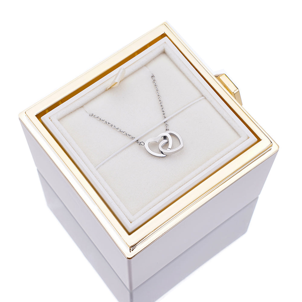 Eternal Rose Box - W/ Engraved Necklace & Real Rose