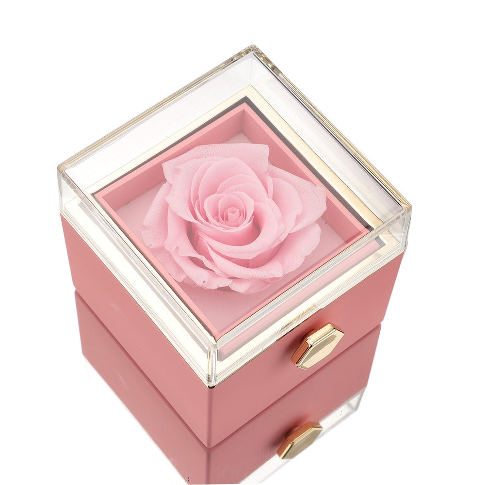 Eternal Rose Box - W/ Engraved Necklace & Real Rose