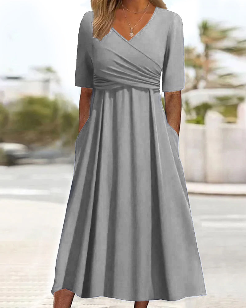 Lien - Crossed Dress with Short Sleeves