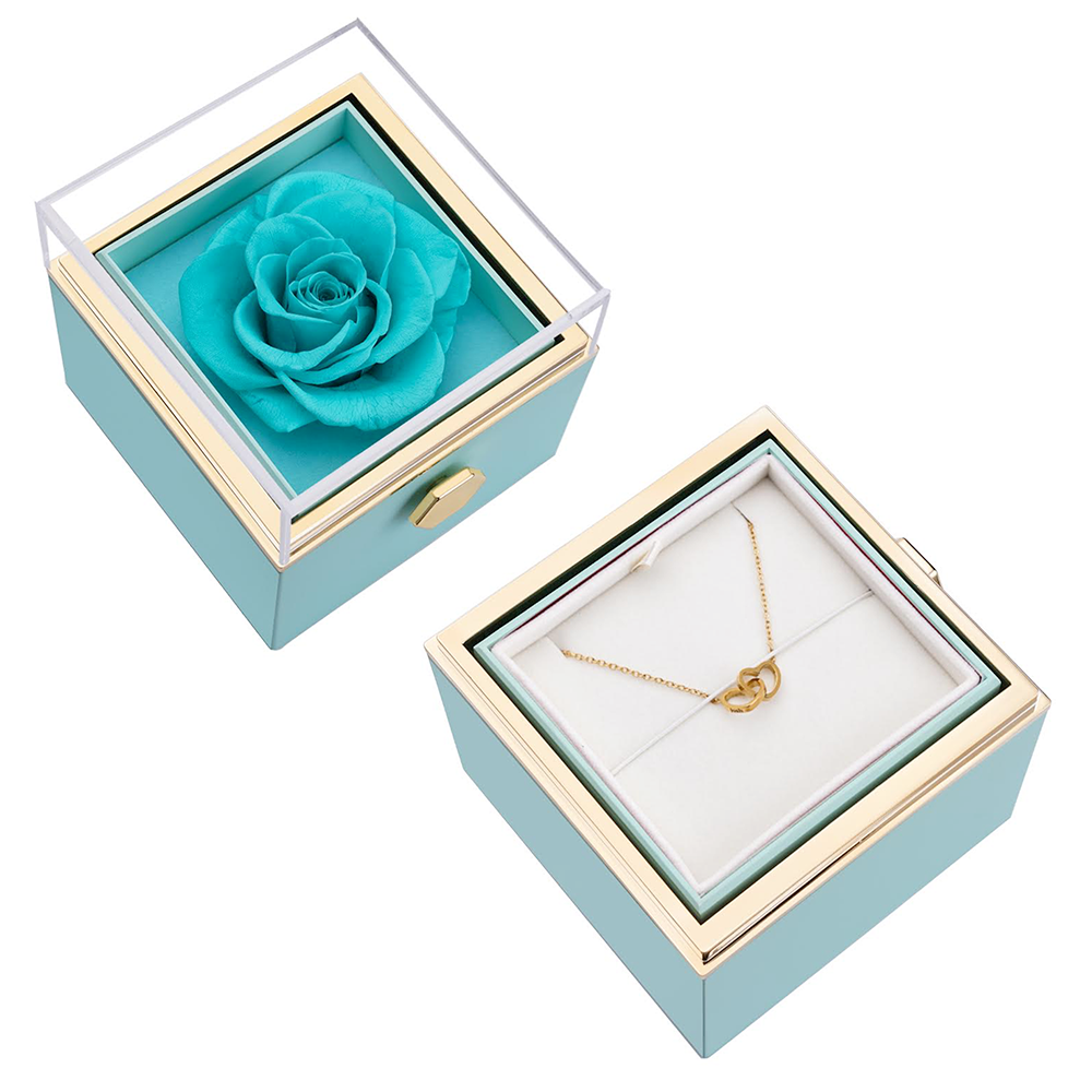 Eternal Rose Box - W/ Engraved Necklace & Real Rose