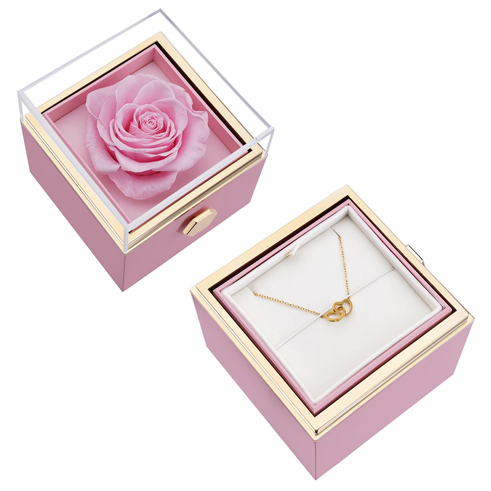 Eternal Rose Box - W/ Engraved Necklace & Real Rose