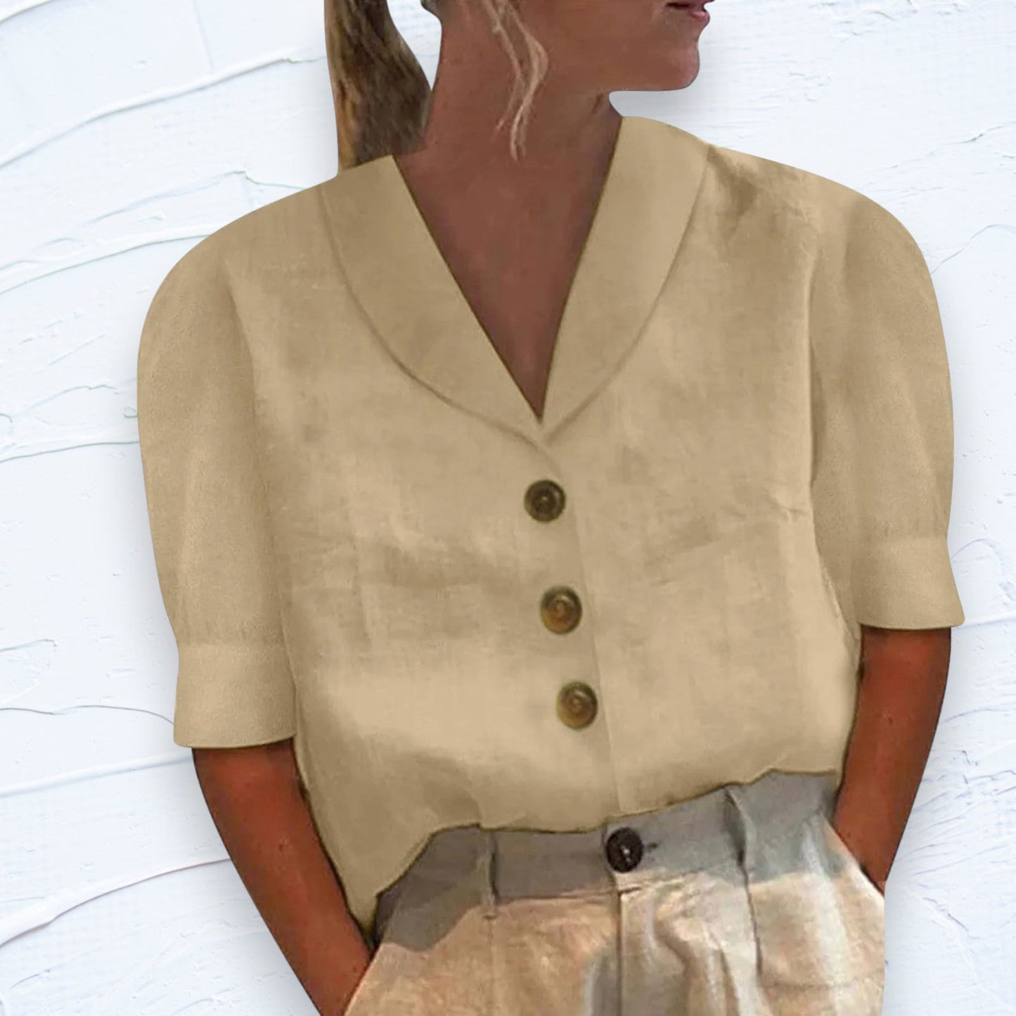 Lily - Top with collar and buttons