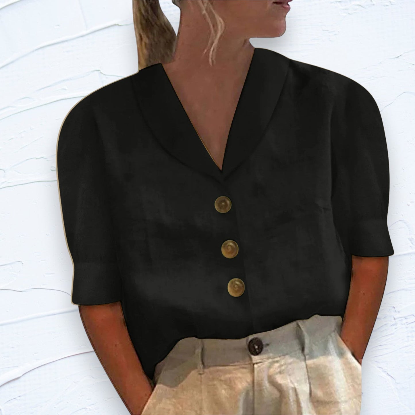 Lily - Top with collar and buttons