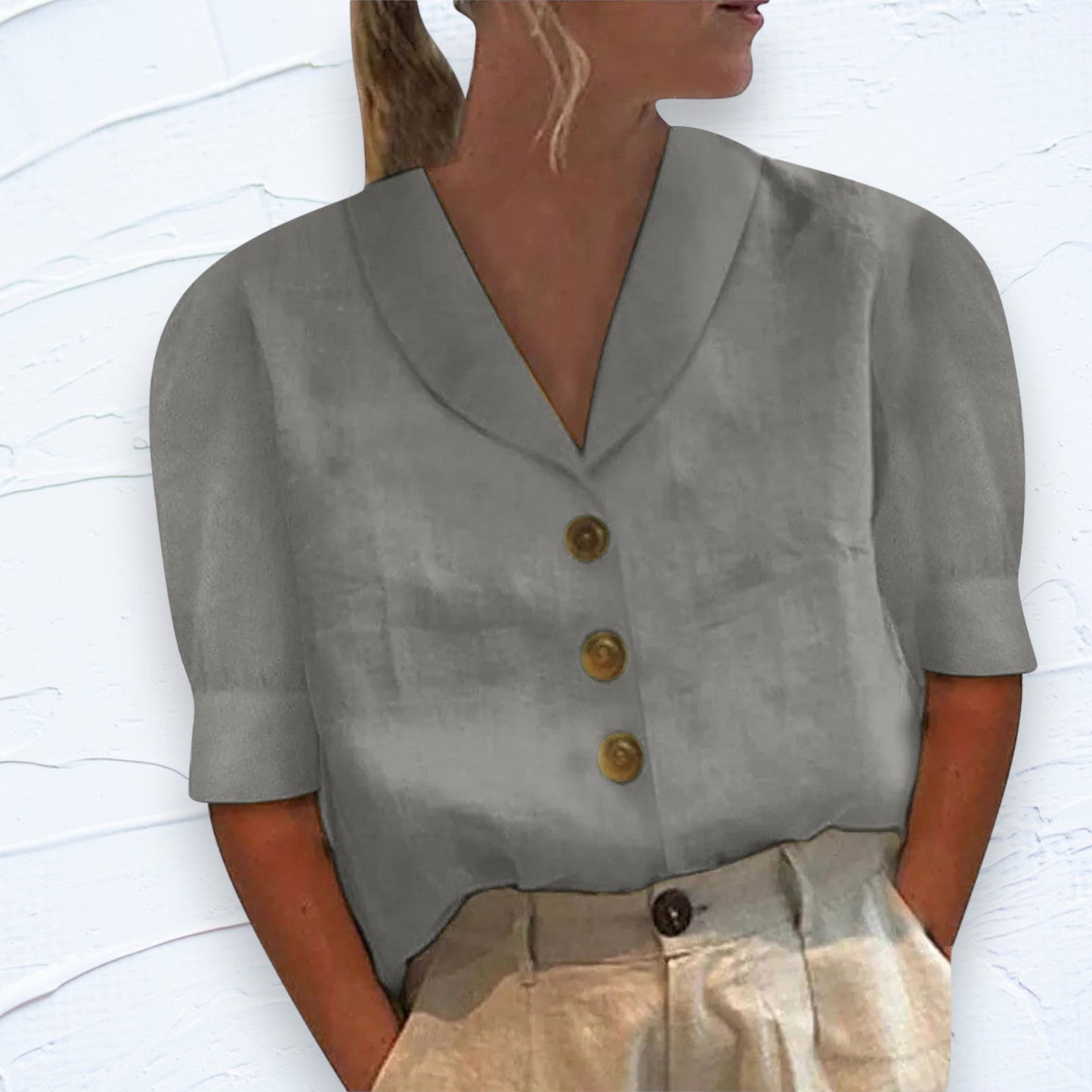 Lily - Top with collar and buttons