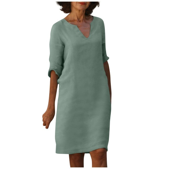 Wendy™ | Summer V-neck Three-Quarter Sleeve Dress