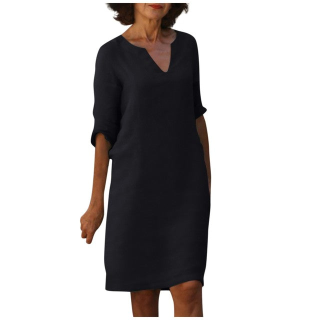 Wendy™ | Summer V-neck Three-Quarter Sleeve Dress