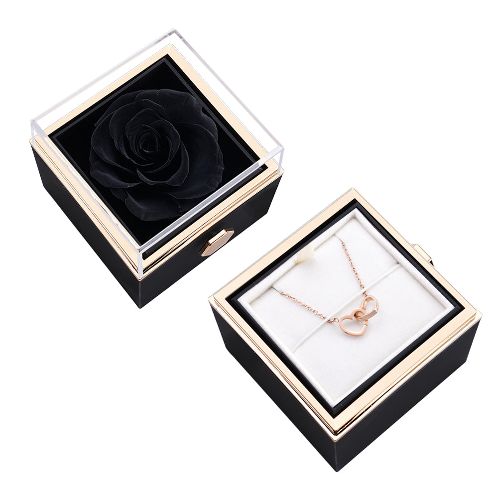 Eternal Rose Box - W/ Engraved Necklace & Real Rose