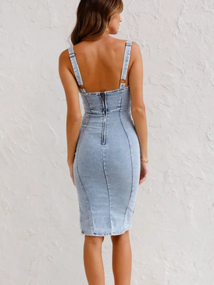 Jana - Denim dress with adjustable straps