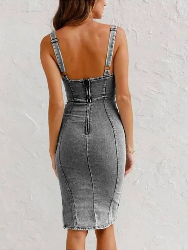 Jana - Denim dress with adjustable straps